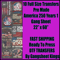 America 250 Years 1 Gangsheet