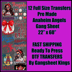 Anaheim Angels Baseball Gangsheet