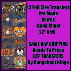 Astros Baseball Gangsheet