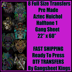 Aztec Huichol Halftone 1 Gangsheet