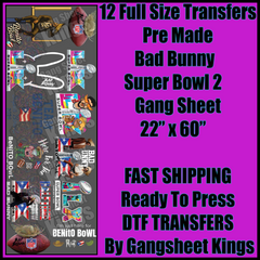 Bad Bunny Super Bowl 2 Gangsheet