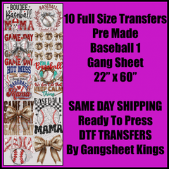 Baseball 1 Gang Sheet