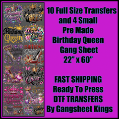 Birthday Queen Gangsheet
