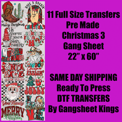 Christmas 3 Gang Sheet