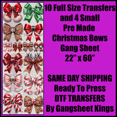 Christmas Bows Gang Sheet
