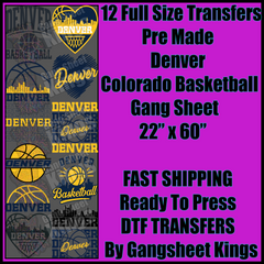 Denver Colorado Basketball Gangsheet
