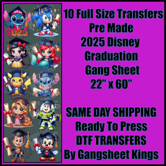 2025 Disney Graduation Gangsheet