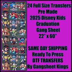 Kids 2025 Disney Kids Graduation Gangsheet