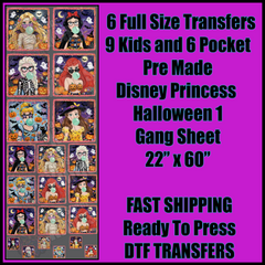 Disney Princess Halloween 1 Gangsheet
