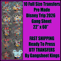 Disney Trip 2026 Gangsheet