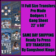 Los Angeles Dodgers 1 Baseball Gangsheet