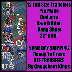 Los Angeles Dodgers Baseball Raza Edition Gangsheet