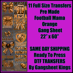 Football Mama Orange Gang Sheet