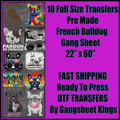 French Bulldog Frenchie Gangsheet