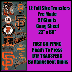San Francisco Giants Baseball Gangsheet