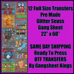 Glitter Dr Seuss Gangsheet