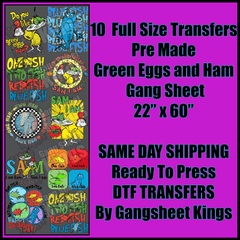 Dr Seuss Green Eggs & Ham Gangsheet