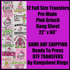 Grinch Pink Gang Sheet