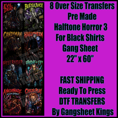 Halftone Horror 3 Halloween For Black Shirts Gangsheet