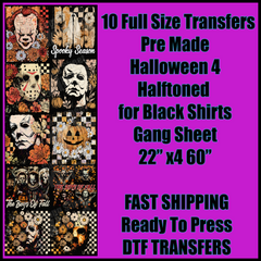 Halloween 4 Halftoned For Black Shirts Gangsheet