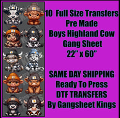 Boy Highland Cow Gangsheet