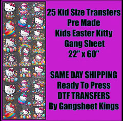 Kids Easter Hello Kitty Gangsheet