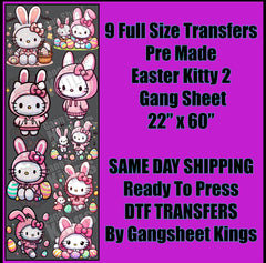 Kids Easter Hello Kitty 2 Gangsheet