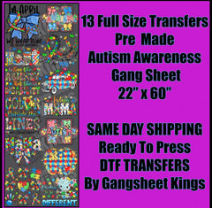 Autism Awareness Gangsheet