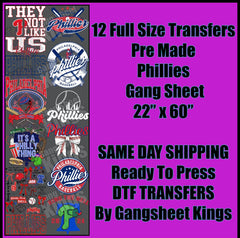 Philadelphia Phillies Baseball Gangsheet