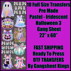 Pastel Iridescent Halloween 3 Gangsheet