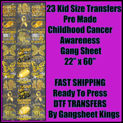 Kids Childhood Cancer Awareness Gangsheet