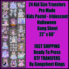 Kids Pastel Iridescent Halloween Gangsheet