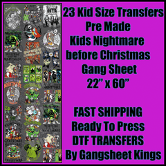 Kids Nightmare before Christmas 2 Gangsheet