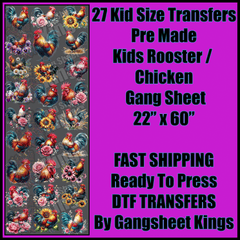 Kids Rooster / Chicken Gangsheet