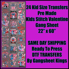 Kids Stitch Valentine Gangsheet
