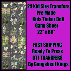 Kids Tinker Bell Disney Gangsheet