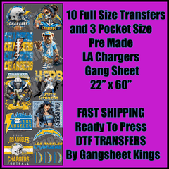 Los Angeles Chargers Gangsheet