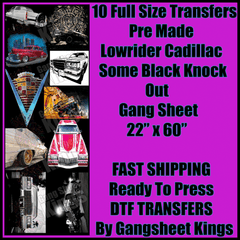 Lowrider Cadillac Some BLACK KNOCKED OUT Gangsheet