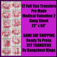 Medical Valentine 2 Gang Sheet