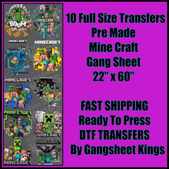 Mine Craft Gangsheet
