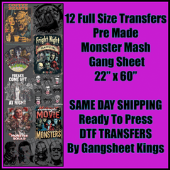 Monster Mash Gangsheet Halloween