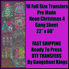 Neon Christmas 4 Gangsheet