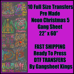 Neon Christmas 5 Gangsheet