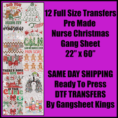 Nurse Christmas Gang Sheet