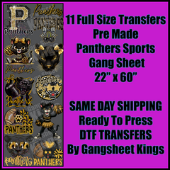 Panthers Sports Yellow / Gold Gangsheet