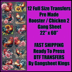 Rooster / Chicken 2 Gangsheet