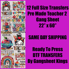 Teacher 2 Gang Sheet