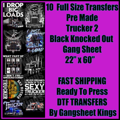 Trucker 2 Black Knocked Out Gangsheet