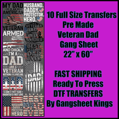 Veteran Dad Fathers Day Gangsheet