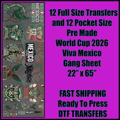 World Cup 2026 Viva Mexico Soccer Gangsheet
